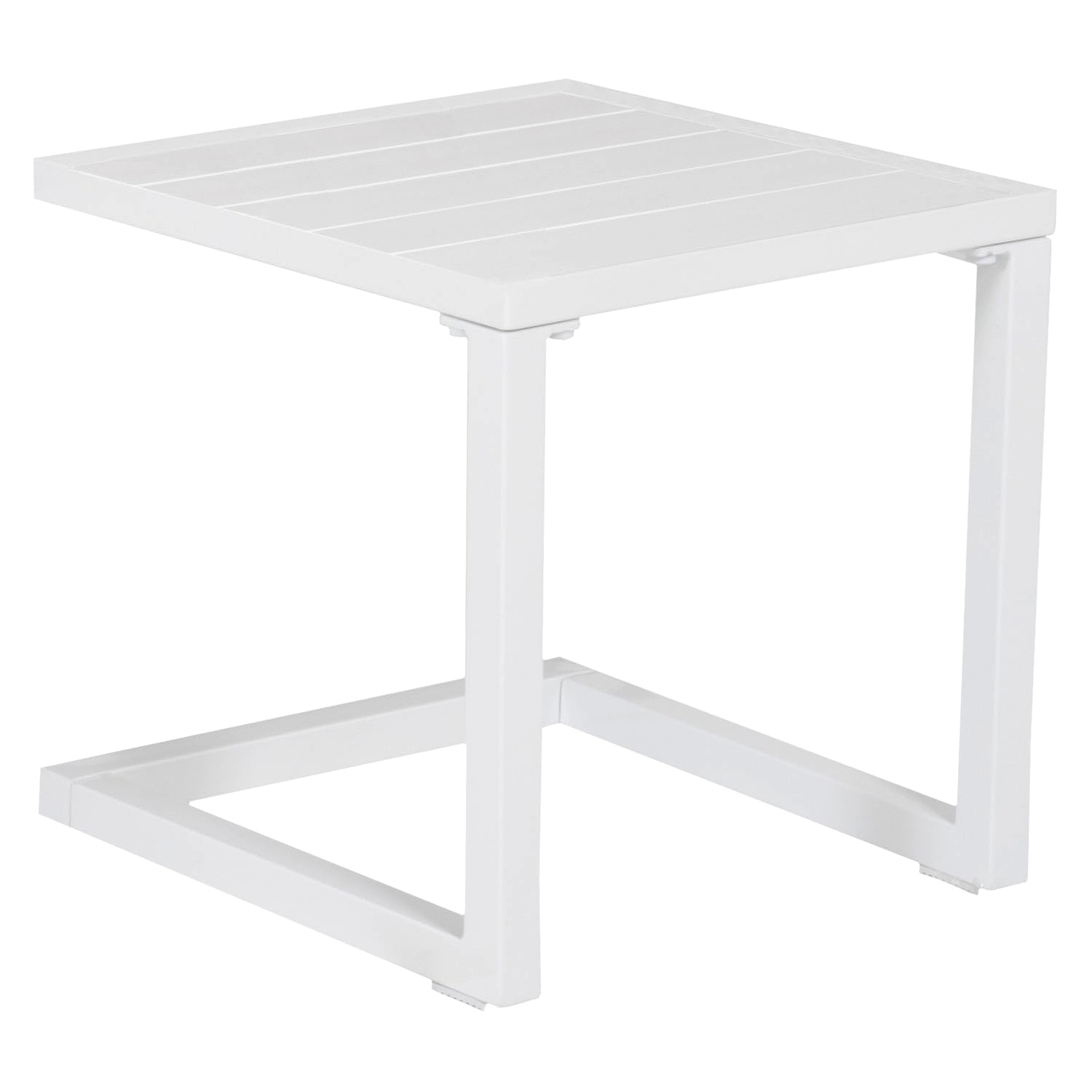 Happy Garden Set 2 Bains de Soleil Barbados en textilène Gris et Aluminium Blanc + Table d'appoint. Transat d'extérieur Multi Position.