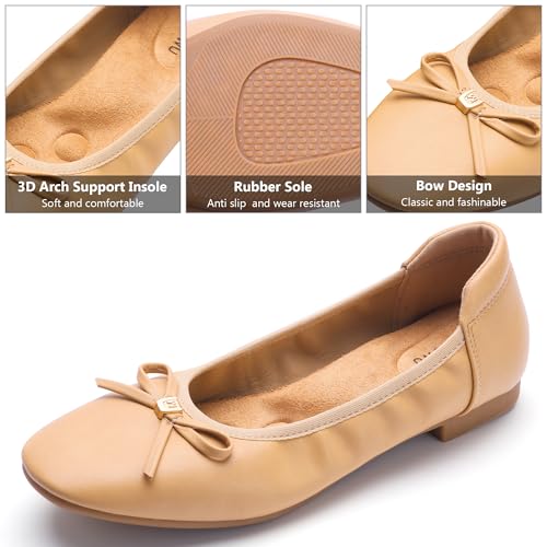 Image of Women's Comfortable Round Toe Bow Ballet Flats Shoes