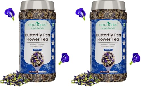 Image of Neuherbs Butterfly Pea Flower Tea 30g (Pack of 2) Herbl Loose Leaf Tea To Promote Skin Health |100% Claen, Natural & Pure | Caffeine Free | Rich In Antioxidant