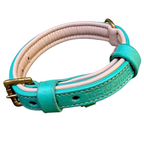 Image of High Graded Premium Leather Dog Collar- Dog Collar for Large Dogs, Dog Collar for Med, Dog Collar Belt (Green, Size Neck - Small (11.5-14.5 Inch)
