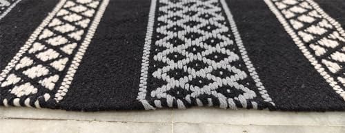Image of 2x5 ft Cotton Runner Rug - Washable Carpet for Hallway, Kitchen & Balcony with Minimalist Vibe