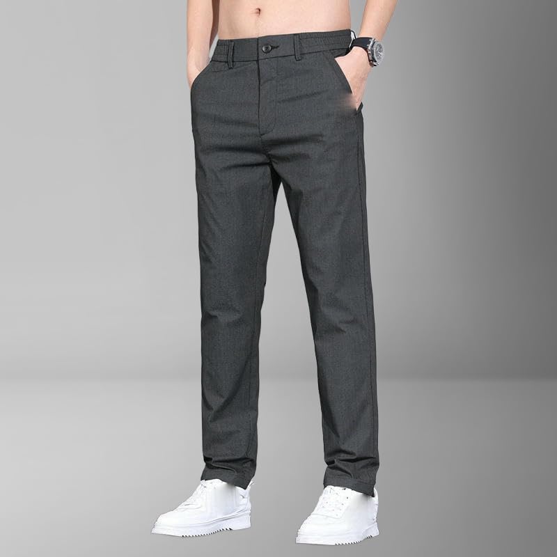 Men's Summer Ice Silk Slim Fit Polyester Casual Pants4