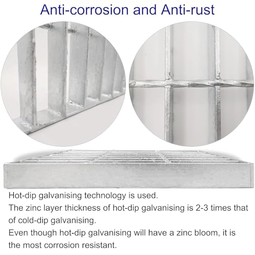Image of Galvanized Steel Drain Grate, Driveway Channel Cover 10x10 in