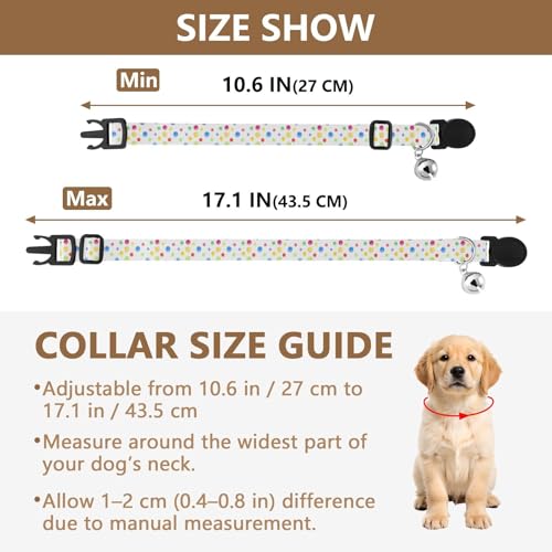 Collar para perro con dibujitos acuarelados y campana, pack de 2 miniatura 4