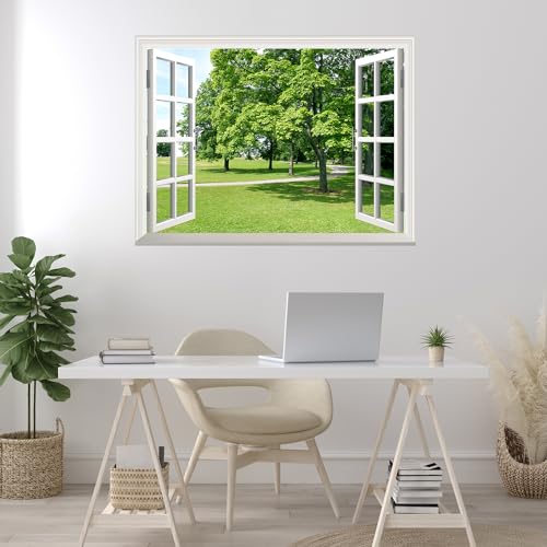 wall26 Removable Wall Sticker/Wall Mural - Wild Flowers in Spring (36'x48', Park with Green Trees)