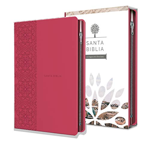 Santa Biblia RVR 1960 - Tamaño manual, letra grande, cuero de imitación, color fucsia, con cremall Santa Biblia RVR 1960 - Tamaño manual, letra grande, cuero de imitación, color fucsia, con cremall