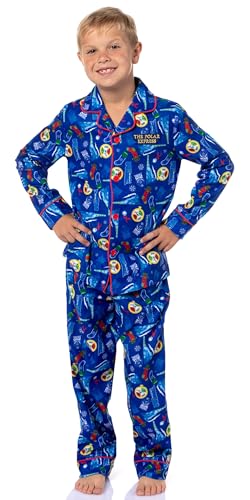 INTIMO The Polar Express Multiple Sizes Christmas Sleep Collared Button Down Long-Sleeve Pajama Set2