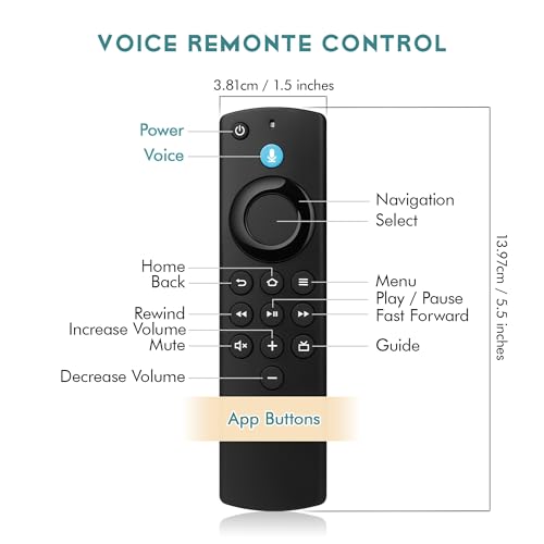Image of Replacement Remote for All Fire Series,Remote for TV Stick (HD, 4K, 4K Max, Lite),TV Cube,Remote for Insignia,TCL,3rd Gen Fire Smart TVs with Voice