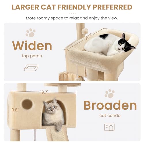 image for SHA CERLIN 65in Larger Cat Tree Tower Condo for Indoor Kitties/Multi-L