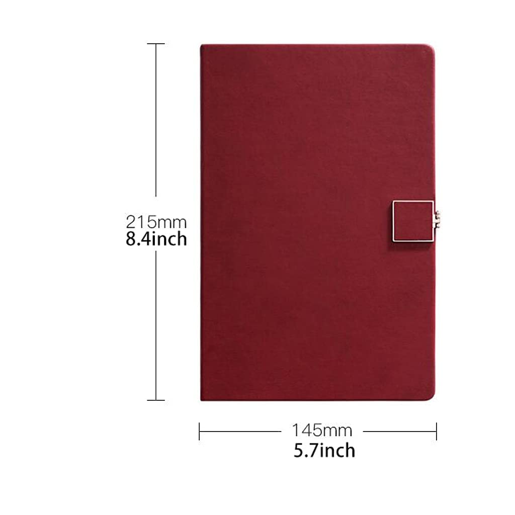 Cuaderno for Trabajos autoayuda Cuadernos Cuaderno Cuaderno Simple Cuenta Mano Sólido Color Magnético Hebilla magnética Espesado Diario de Negocios (Color : Red)
