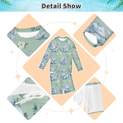 Traje de baño de dos piezas premium para niños con manga larga y protección solar alta 4
