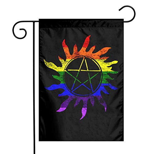 Vintga Supernatural Gay Pride Garden Flag Home Outdoor Decor Flag Festival Decorations Flag 12x18 inch