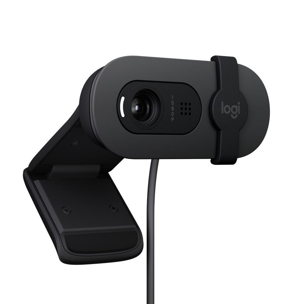 Logitech Webcam Brio 105 1080P Full HD Preta com proteção de privacidade | Proteção de