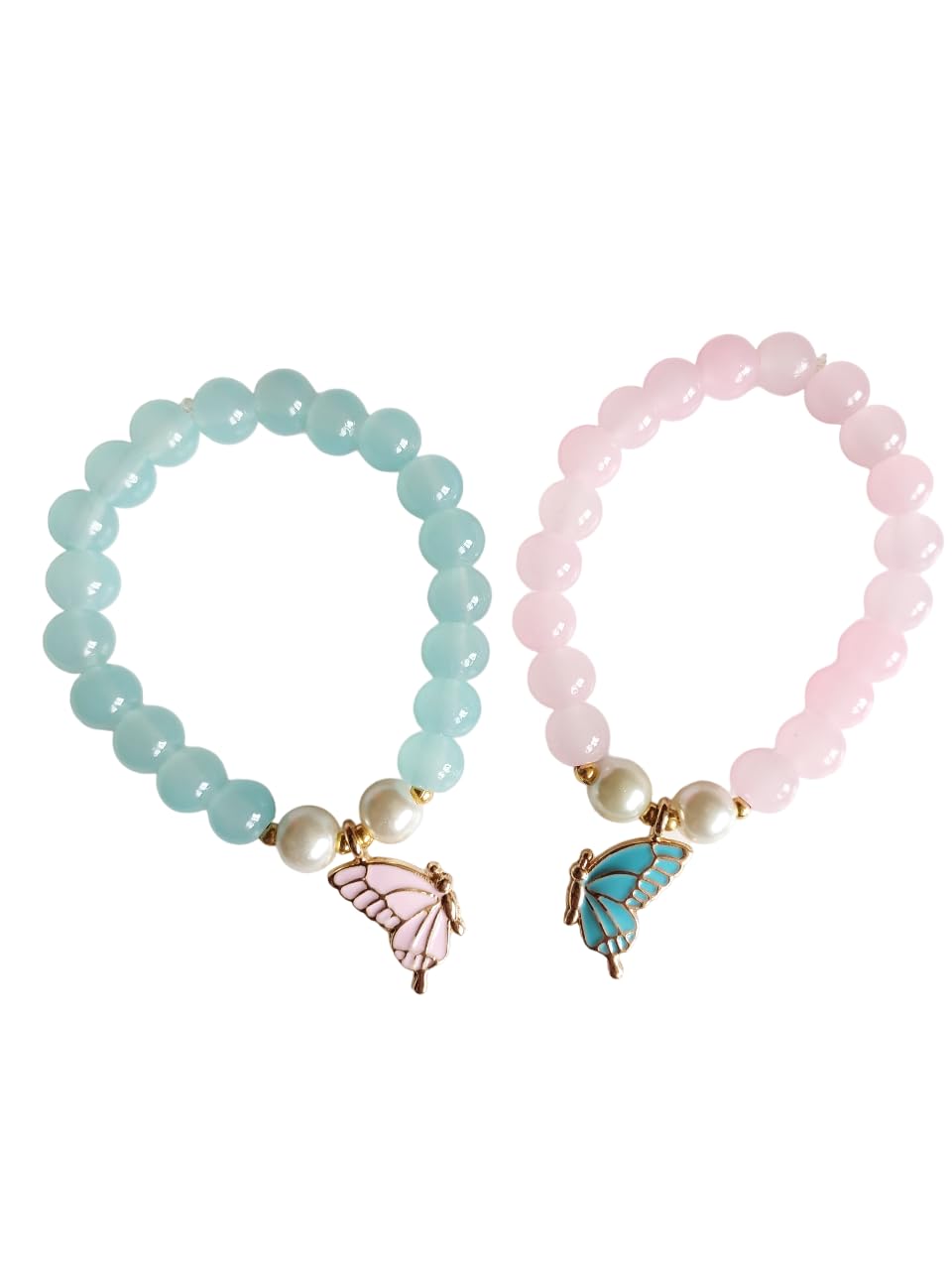 Octagon Hub Stylish Wings Butterfly Shape Bracelet with Matching Pearl Bracelet for Women and Girls Best Gifts for Friend (B0D7S1KLJF) Amazon Price History, Amazon Price Tracker