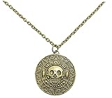 Herren Halskette Messing-schädel-anhänger Von Movies Cursed Aztec-münzen-medaillon (altmessingfarben)