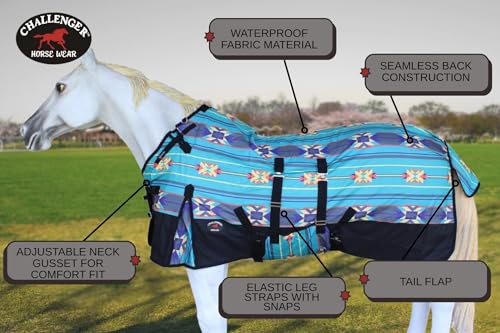 Image of Challenger 1200D Turnout Waterproof Rain Horse Sheet Light Winter Blanket 378B