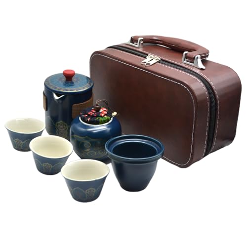 6-Piece Gift Box Pique Tea Set With Filter Portable Tea Set Chinese Traditional Gongfu Tea Set Travel Tea Set Cup Tea Ceramic Tea Pot Suitable for Home Outdoor Office Friends Holiday Birthday Gift