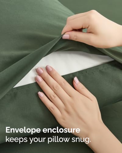 Image of Cal King 6 Piece Bed Sheet Set - Breathable & Cooling Sheets - Forest Green