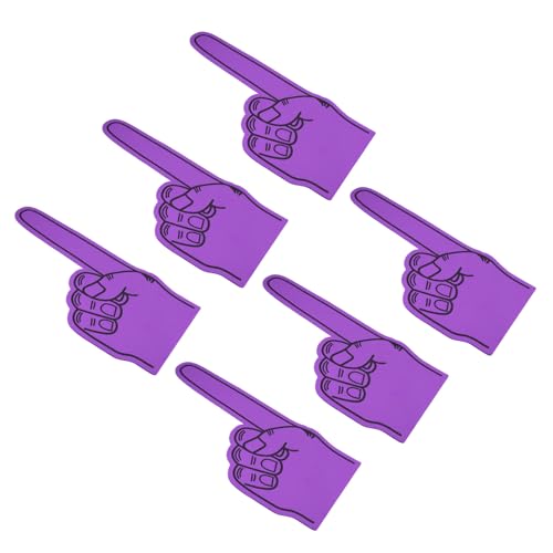 Doigt en mousse géant 18 pouces PATIKIL violet | Pack de 6 pour supporter vos équipes
