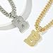 PHOEGRAY ​ Men's Miami Cuban Link Chain: Iced-Out Gold & Silver Plated Necklace - Hip Hop Jewelry Gift(B-silver)