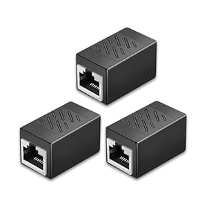 Paquete de 3 acopladores Ethernet, extensor Ethernet chapado en oro premium, acoplador RJ45 hembra a hembra para cable de red Cat7/Cat6/Cat5/Cat5e