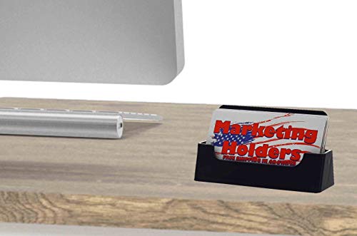 Marketing Holders Single Pocket Acrylic Business Card Holder For Table, Fits 49 Cards Black Qty 1 #TOP7