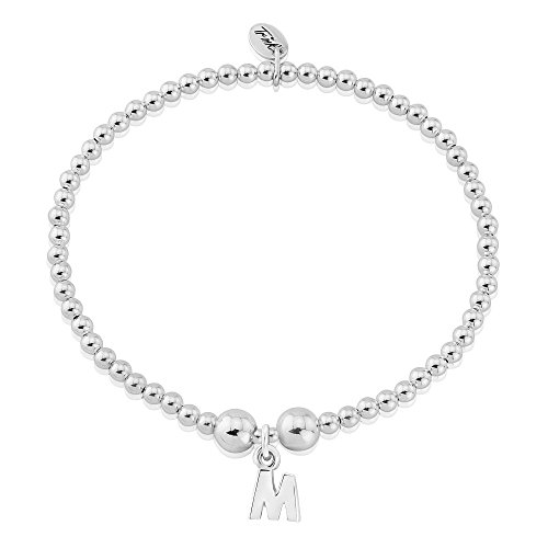 Preisvergleich Produktbild Trink - Perlschnurförmiges Armband aus Sterlingsilber mit M-förmigem Anhänger