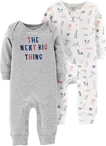 Carter's Baby Boys 2-pk. Next Big Thing Jumpsuits Newborn Heather grey multi