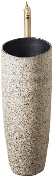 Bathroom Countertop Vessel Sink Ceramic Column Sink Household Bathroom Floor-standing Wash Basin Outdoor Pedestal Sink Vanity