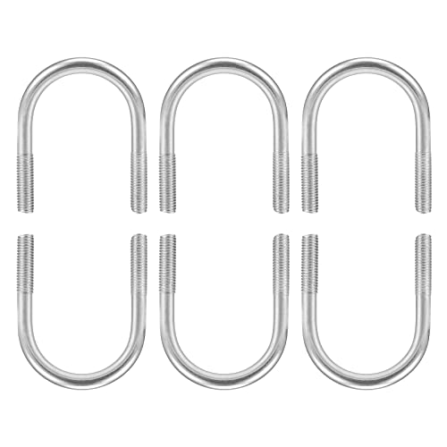 Image of DTGN 1-5 /8 inchx2.72 inch(DXL) Round U-Bolts - 6Pack - Good for Construction Industry - 304 Stainless Steel Round Bend U Bolt - Silver