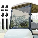 CartClan Golf Cart Foldable Tinted Windshield Suitable for 2008-UP EZGO RXV Golf Cart, RXV Folding Windshield Replacement with Windshield Clips, PC UV Resistant
