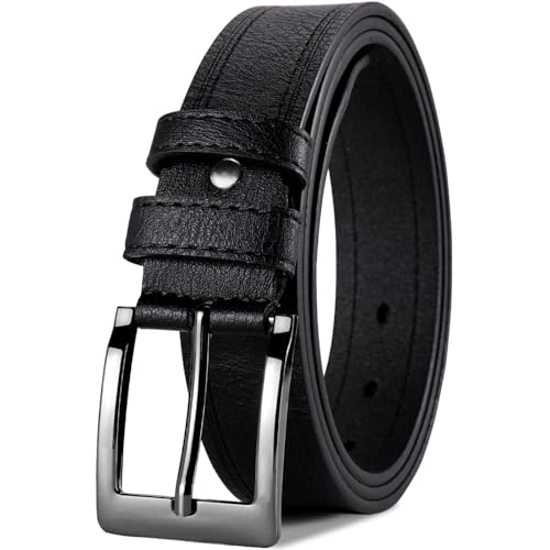 Ceinture mode homme en cuir véritable noir pour style élégant