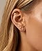 Bheop 14K Gold Plated Stud Earrings for Women Trendy Hypoallergenic Post Leaf Cartilage Tragus Earring Set for Multiple Piercing Dainty Cute Small Cubic Zirconia Clover Flower Earrings Stack Jewelry
