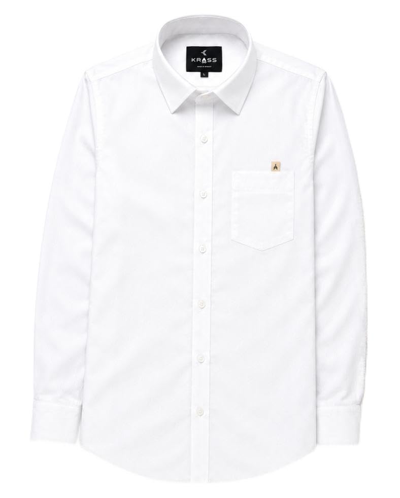 Men’s Premium L - Size White Full Sleeve Classic Collar Formal Shirt, Stylish and Comfortable, Perfect for Office, Business, Meetings, and Formal Occasions.-picture-52