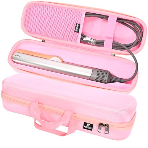 RAIACE Hard Carrying Case Compatible with dyson airstrait straightener Travel Storage Bag. (for sale is case only) - Pink