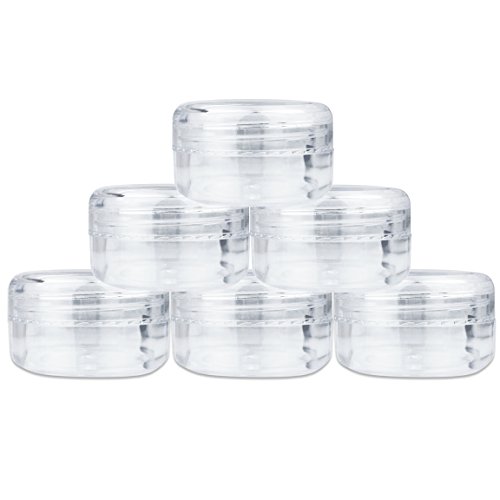 Beauticom 15 gram/15ml Empty Clear Small Round Travel Container Jars with Lids for Make Up Powders, Eyeshadow Pigments, Lotions, Creams, Lip Balm, Lip Gloss, Samples (12 Pieces, Clear Lid)4