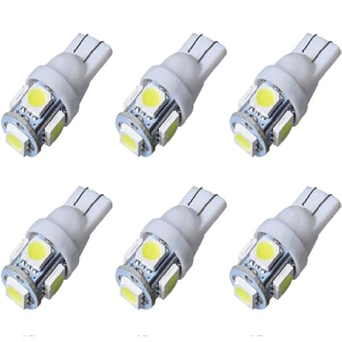 britelites Jtech 6x 194 168 2825 T10 5 SMD White LED Car Lights Bulb by Newest 5050 Chipset Technology Cover