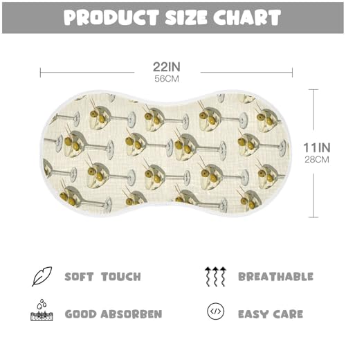 vvfelixl Olive Skewer Cocktail Burp Cloths for Baby Boy Girls Baby Washcloths Burp Rags 1 Pack2