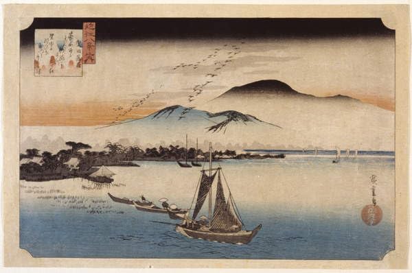 Tableau Oies à Katata de Hiroshige pour salon zen et décoration murale