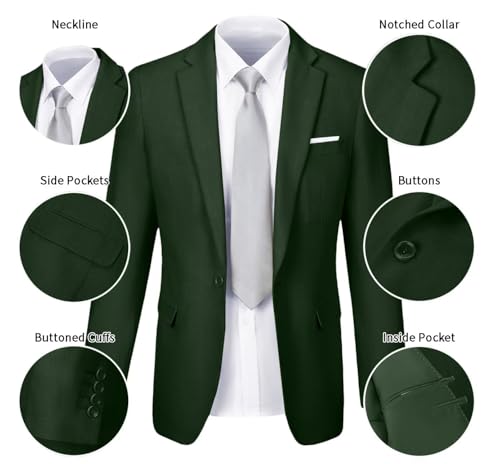 Image of Men's Linen Suit 2 Piece Slim Fit Summer Beach Wedding Prom Party | Breathable,Linen Blazer Suit Set,for Beach Weddings,Groom Wear,Prom and Outdoor Parties,Business Casual,Vacation Daily Wear