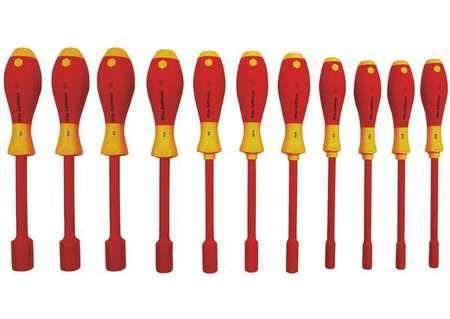 Nut Driver Set, 11 Pieces, SAE, Solid, Ins