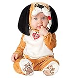 disfraz perro para bebe Adecuado para niños de alrededor de 6 a 30 meses, longitud del mameluco entre 60-75 cm (23,6-29,5pulg.). Altura de los niños entre 65-105 cm (25,6-41,3pulg.), dimensión detallada en la descripción para referencia