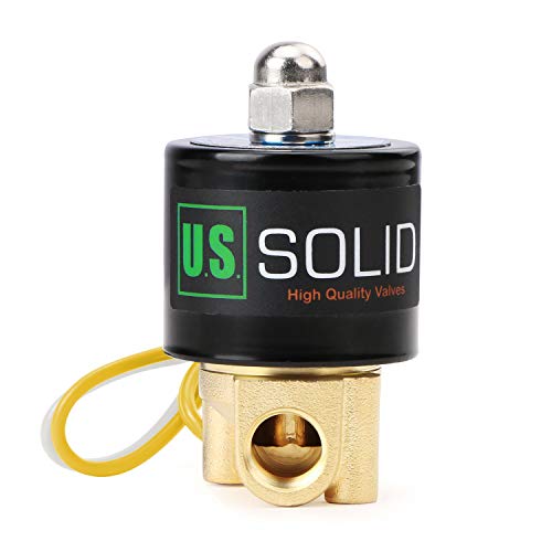 U.S. Solid USS2-00054 1/4Inches Brass Electric Solenoid Valve 110Vac Normally Closed Viton thumb #1