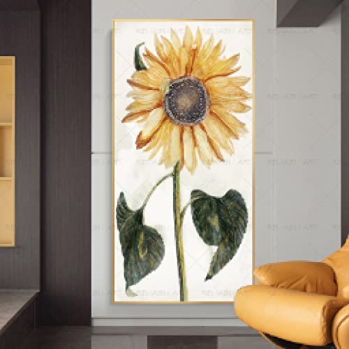 Affiche de luxe Tournesol et impressions dorées 80x160cm