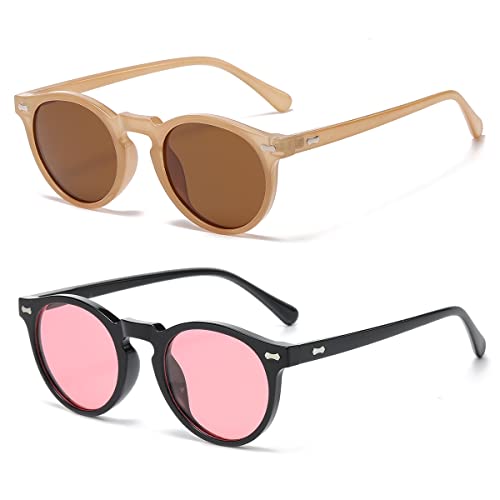 Image of Vintage Polarized Sunglasses for Men Women Round Retro Classic Fashion Eyewear UV400 Protection Sun Glasses