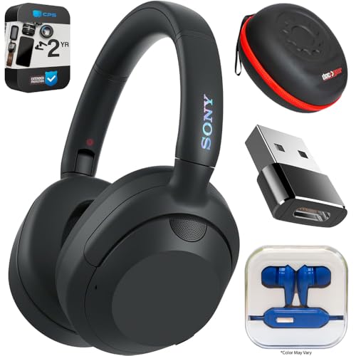 Image of Sony WHULT900N /B ULT WEAR Wireless Noise Canceling Headphones - Black Bundle with 2 YR CPS Enhanced Protection Pack, Mizco Travelocity in-Ear Headphone, Deco Gear Hard Case and Type C Adapter