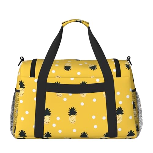 jackfruit motif Printed fitness travel bag. Perfect for yoga training, short trips, and swimming gear.2