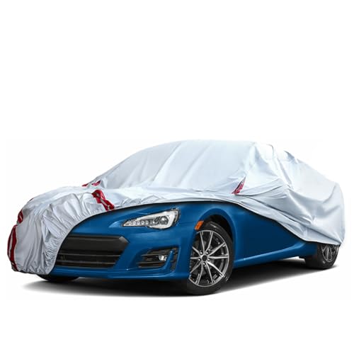 Image of Waterproof Car Covers Replace for 2013-2025 Subaru BRZ /Toyota 86, 6 Layers All Weather Custom-fit Car Cover with Zipper Door & 18 Ponit Windproof Bands for Snow Rain Dust Hail Protection