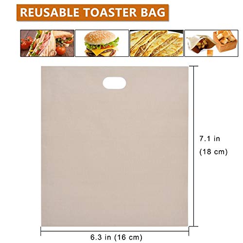 image for LokiLux Toaster Bags Reusable for Grilled Cheese Sandwiches,Non Stick 