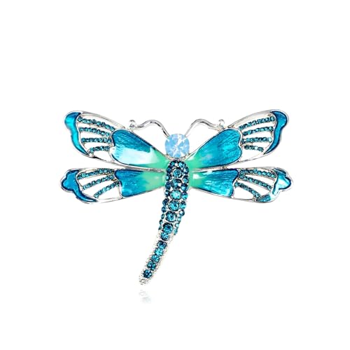 Image of Dragonfly Brooch Rhinestone /Enamel Dragonfly Brooches Lapel Pin for Women Elegant Outfits Dragonfly Jewelry Gifts
